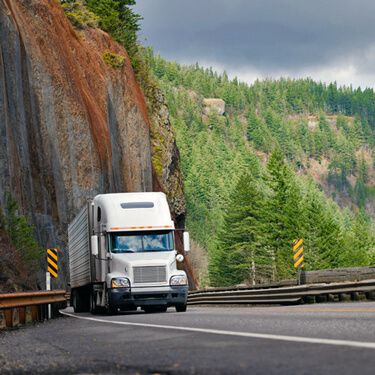 Freight Shipping from Texas to Massachusetts - Truck by cliffside