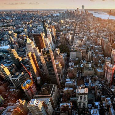 Freight Shipping from New York to California - Aerial New York City skyline