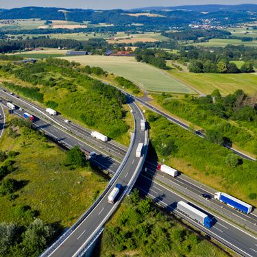 Freight Shipping from New York to Florida - Aerial view of roads