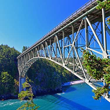 Shipping from Washington to Alaska - Side view of bridge