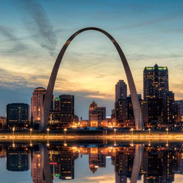 St. Louis Gateway Arch at sunset