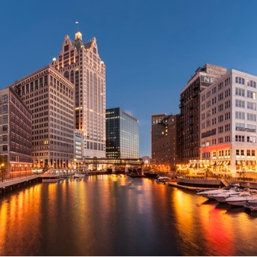 Freight Shipping from Wisconsin to Texas - Aerial view of Milwaukee