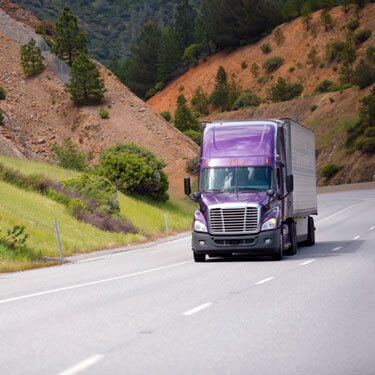 truck on mountain highway