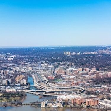 Freight Shipping from Washington DC to New York - Aerial view of Washington DC