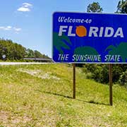 Shipping freight from New Hampshire to Florida - Welcome to Florida The Sunshine State sign