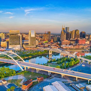 Freight Shipping from Tennessee Aerial View of Nashville, Tennessee