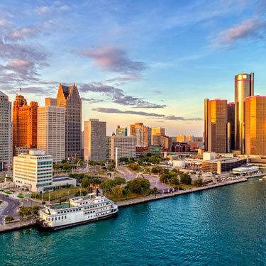 Freight Shipping from Michigan Aerial Panorama of Detroit