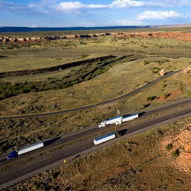 Shipping Freight From New Mexico Semi Trucks on Highway