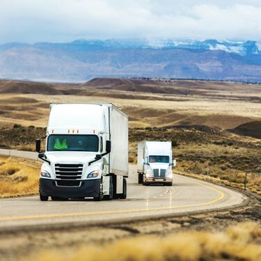 Shipping Freight From New Mexico Semi Trucks on Highway