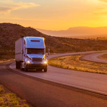 Freight Shipping from New Jersey Semi Truck on the Highway