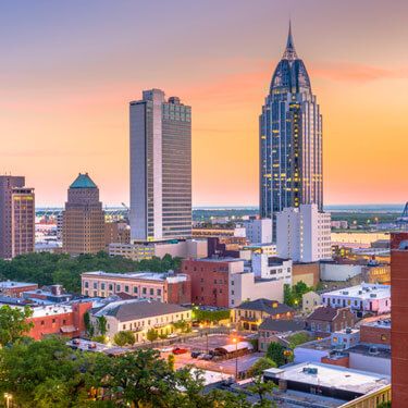 Freight Shipping from Utah to Alabama - Cityscape of Mobile, AL