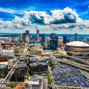 aerial view of New Orleans, LA