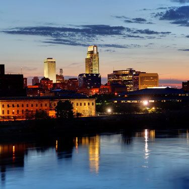 Nebraska skyline at sunset