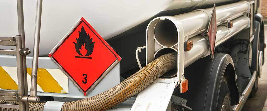 A tanker truck being filled with ethylene