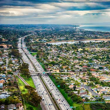 Freight Shipping from California to Texas - Aerial view of California