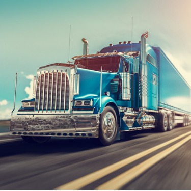 Freight Shipping from Wisconsin - Blue Semi Truck on the Highway