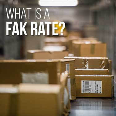 FAK rates as boxes move along a conveyer system