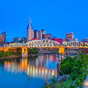 Freight Shipping from Tennessee to Texas - Nashville skyline with bridge