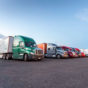 Freight Shipping from Utah to Alabama - Line of trucks parked